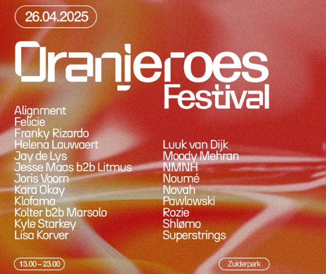 Oranjeroes Festival 2026 | Zuiderpark Den Haag
